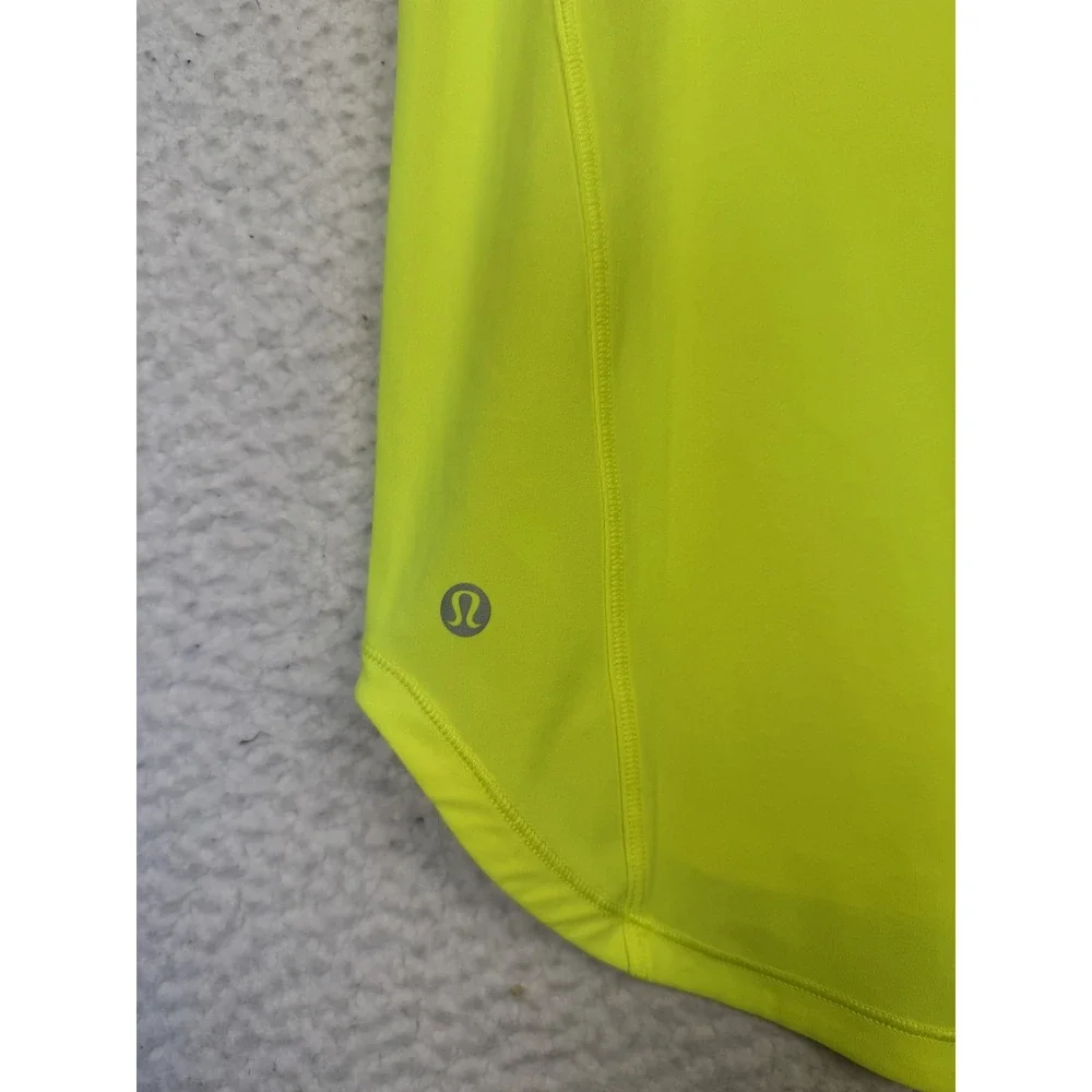 Lululemon Tank Womens 2‎ Yellow High Neck Mesh Athletic Running Top LW1CYHS